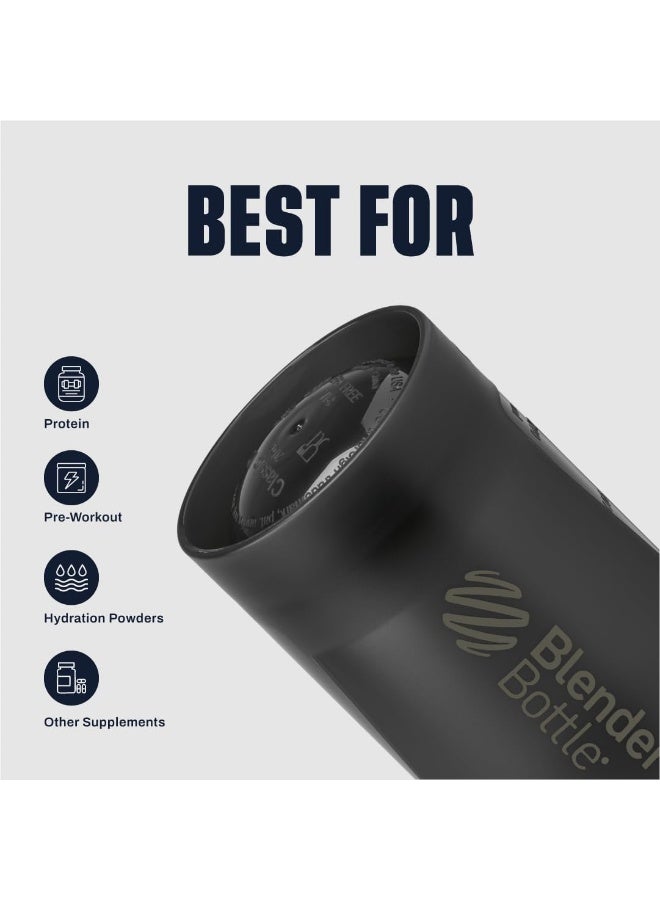 BlenderBottle Blender Bottle Classic V2 Shaker Perfect For Protein Shakes And Pre Workout, 28-Ounce, Grey/Black, Black Shadow - Image 3